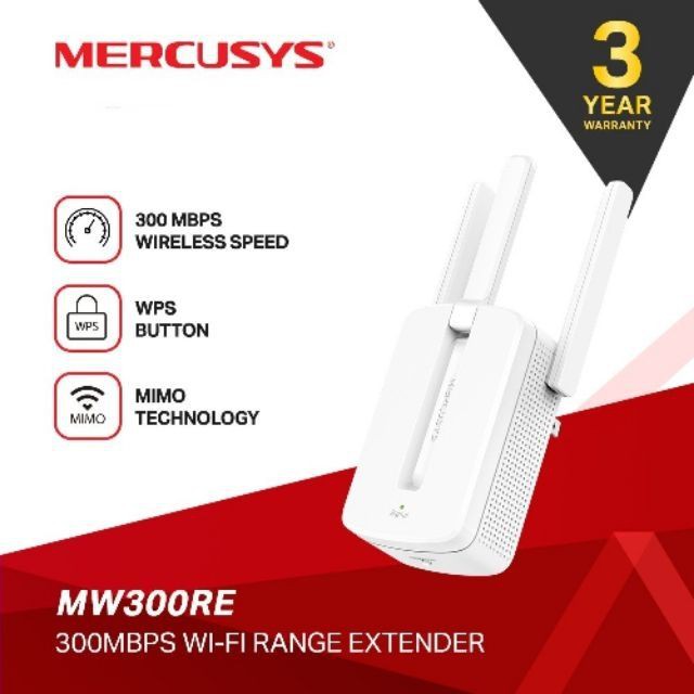 Extensor WiFi - TP Link - Mercusys MW300RE - 300 Mbps