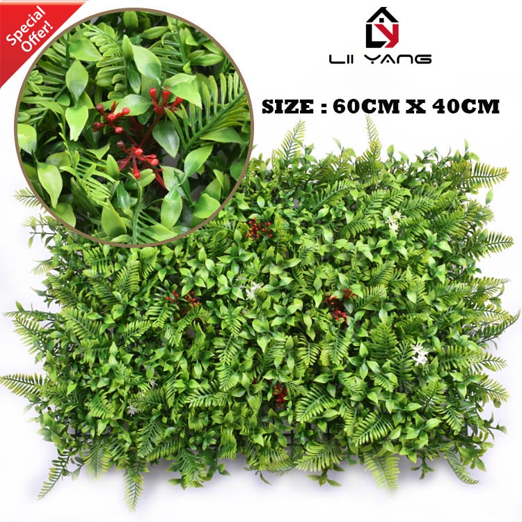 Daun Dinding Artificial Wall Grass Plants Outdoor 40CM X 60CM ...