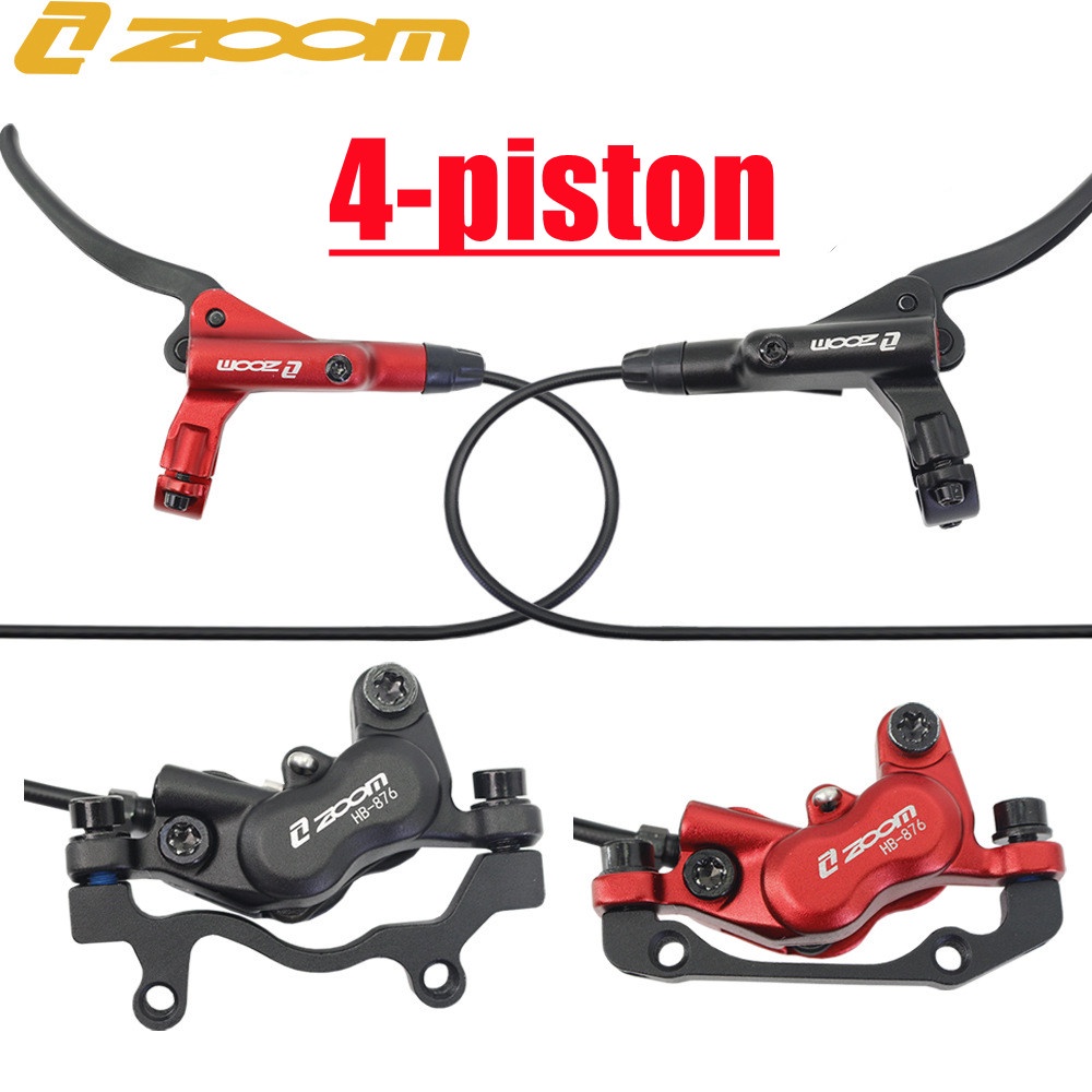 ZOOM HB876 MTB Hydraulic Disc Brake Internal Routing Four-pistons  800/1400mm Mountain Bike Oil Disc Brake Caliper 4-pistons