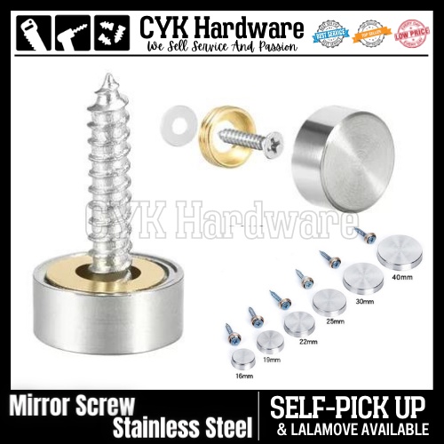 SCREWS HEAD COVER Button ACRYLIC Mirror Screw Head Cover Cap PENUTUP ...