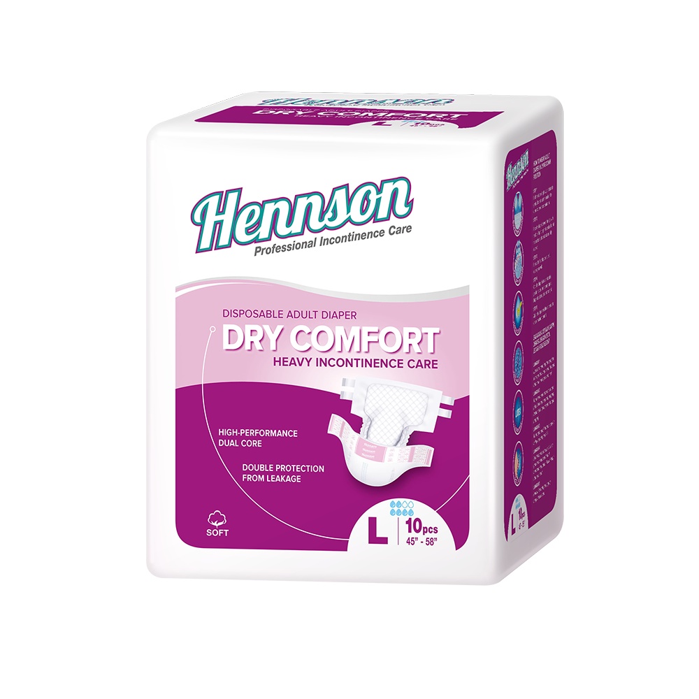 HENNSON DRY COMFORT ADULT DIAPER SIZE L (10PCS) | Shopee Malaysia