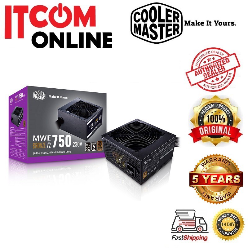 COOLER MASTER MWE V2 550W 650W 750W 80PLUS BRONZE POWER SUPPLY (MPE ...