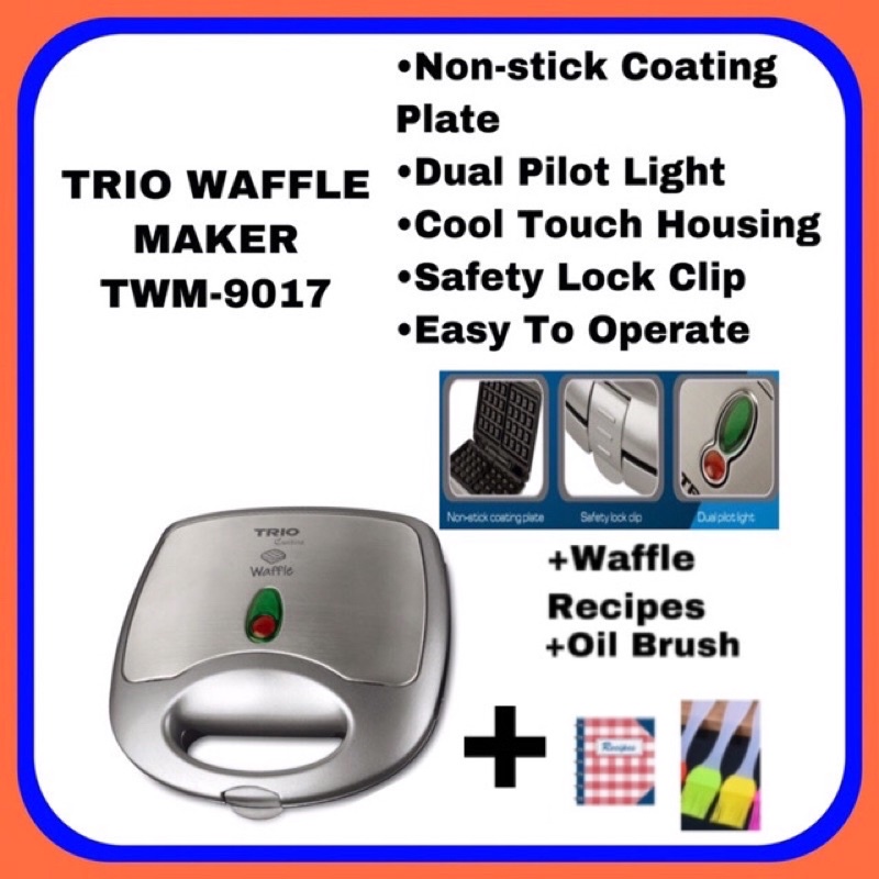 HOT ITEM!!!(Free Gift)TRIO WAFFLE MAKER (NON STICK PLATE) TWM9017