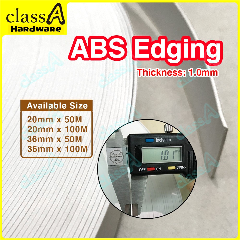 ClassAHW White Black ABS Edging Banding for Wood Plywood MDF Sisi Papan