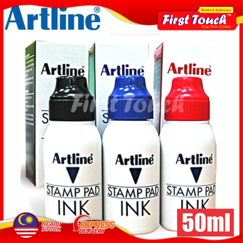 ARTLINE Stamp Pad Ink 50ml (Black / Blue / Red) Shopee Malaysia