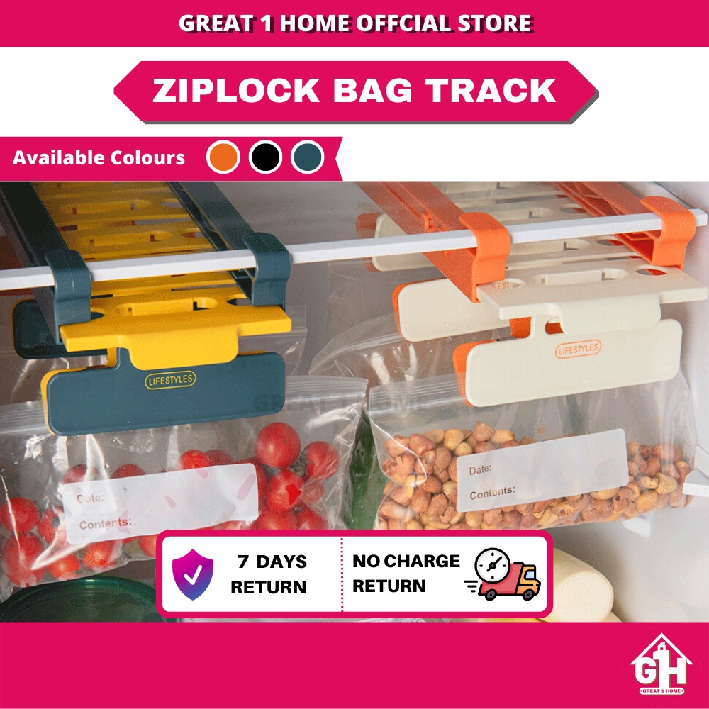 Refrigerator Storage Rack Fridge Track Ziplock Bag Sealing with 6 Clip