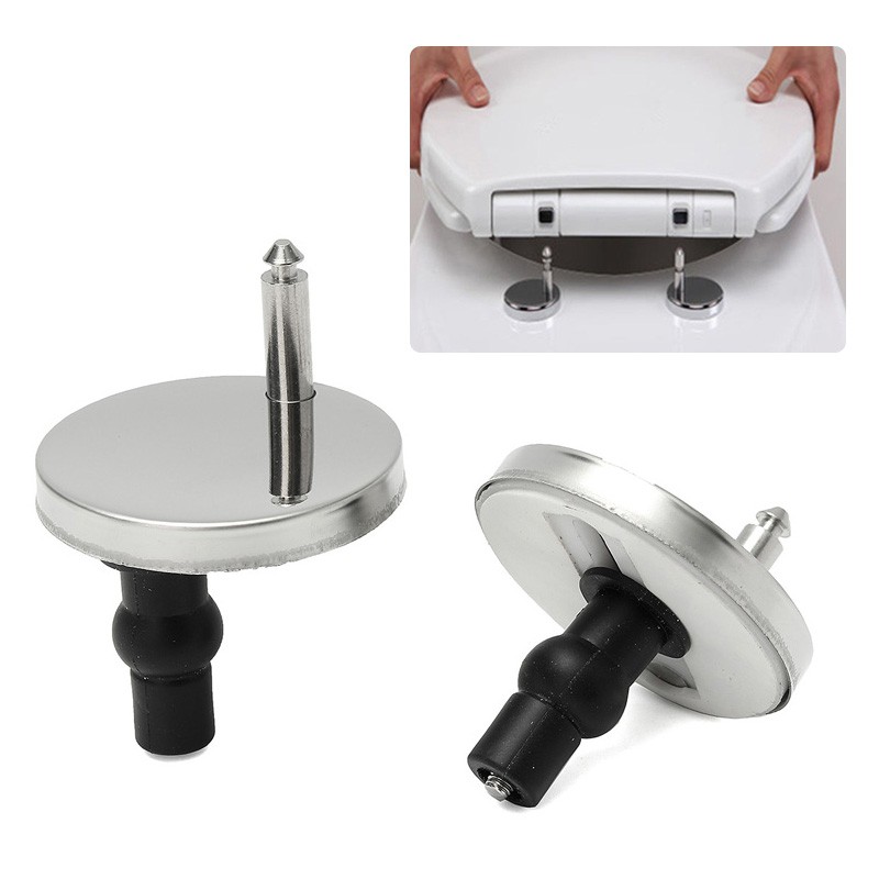 2PCS Stainless Steel Top Fix Toilet Seat Hinge Fittings Quick Release