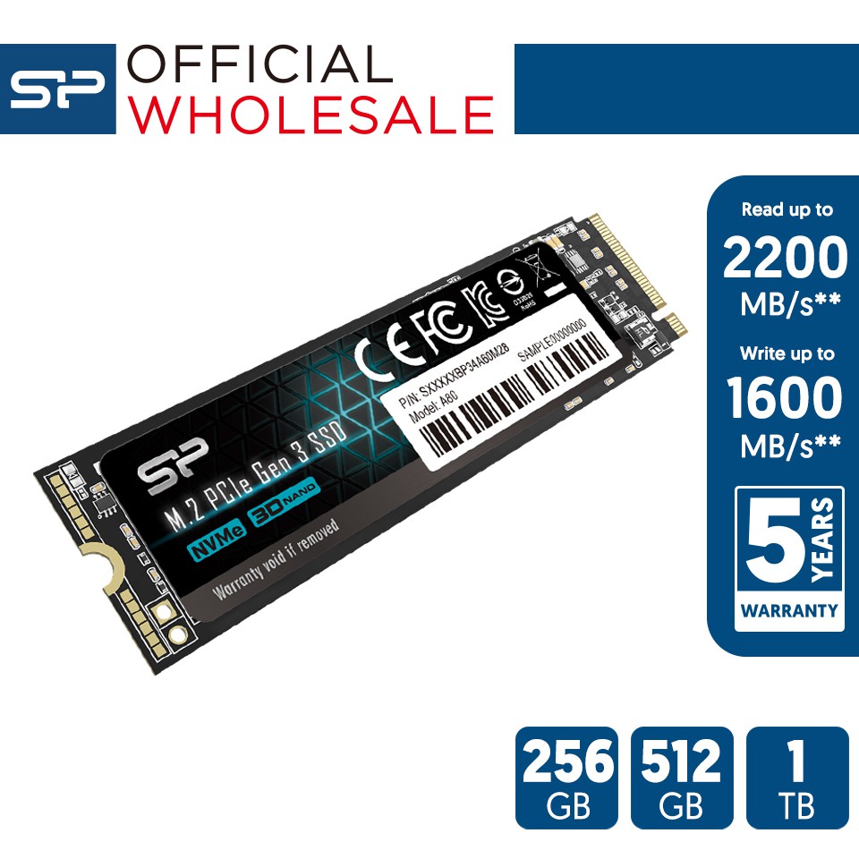 シリコンパワー SSD 256GB M.2 2280 NVMe PCIe 3.0x4 A60 SP256GBP34A60M28 SiliconPower