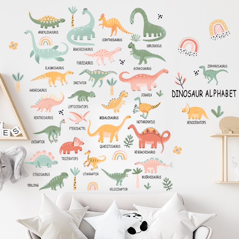 Children's Room Decoration Stickers Cartoon Dinosaur Early Education ...