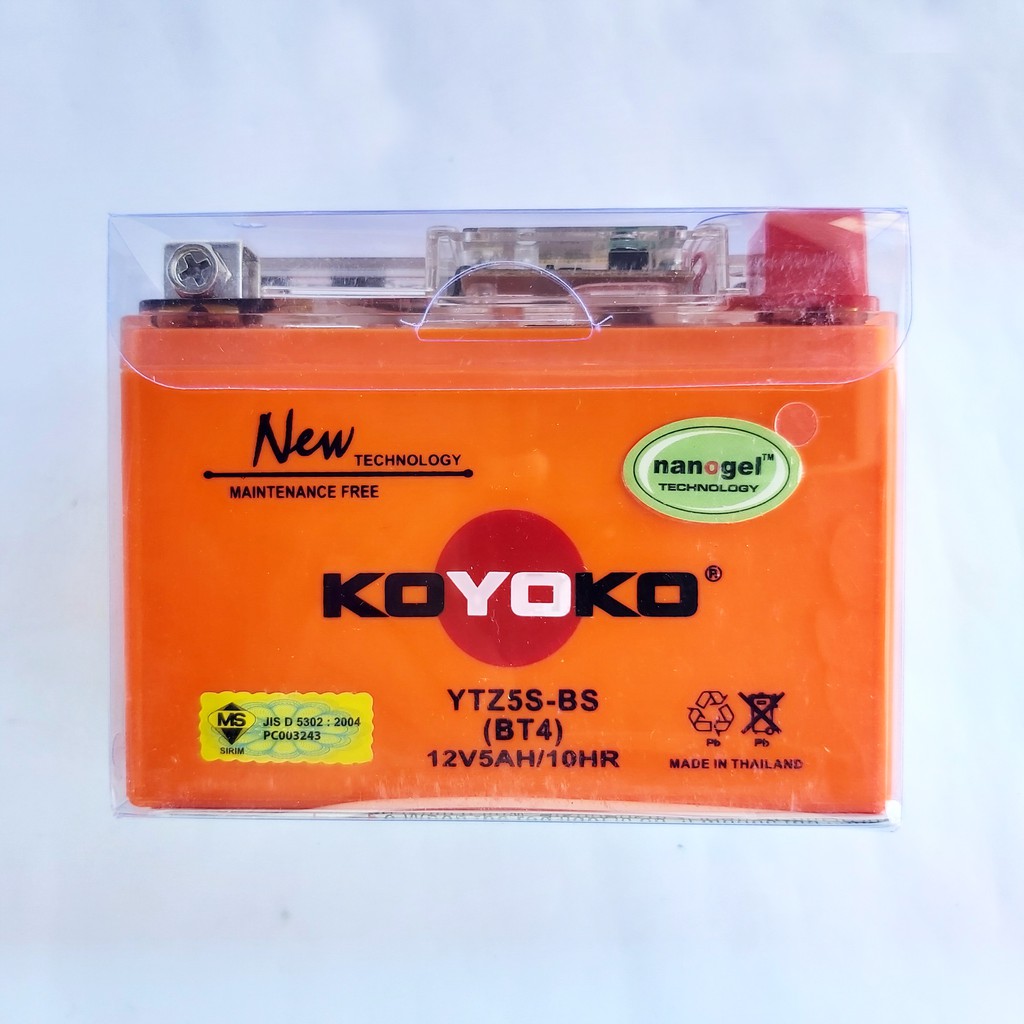 Motorcycle Battery Koyoko Ytz5s Bs Nanogel Bateri Motor Yamaha Egos