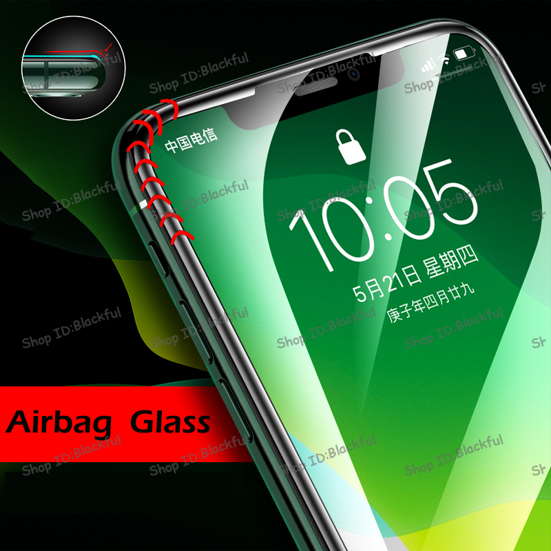 Airbag Edge Tempered glass on For iPhone 15 14 13 11 12 Pro Max Screen