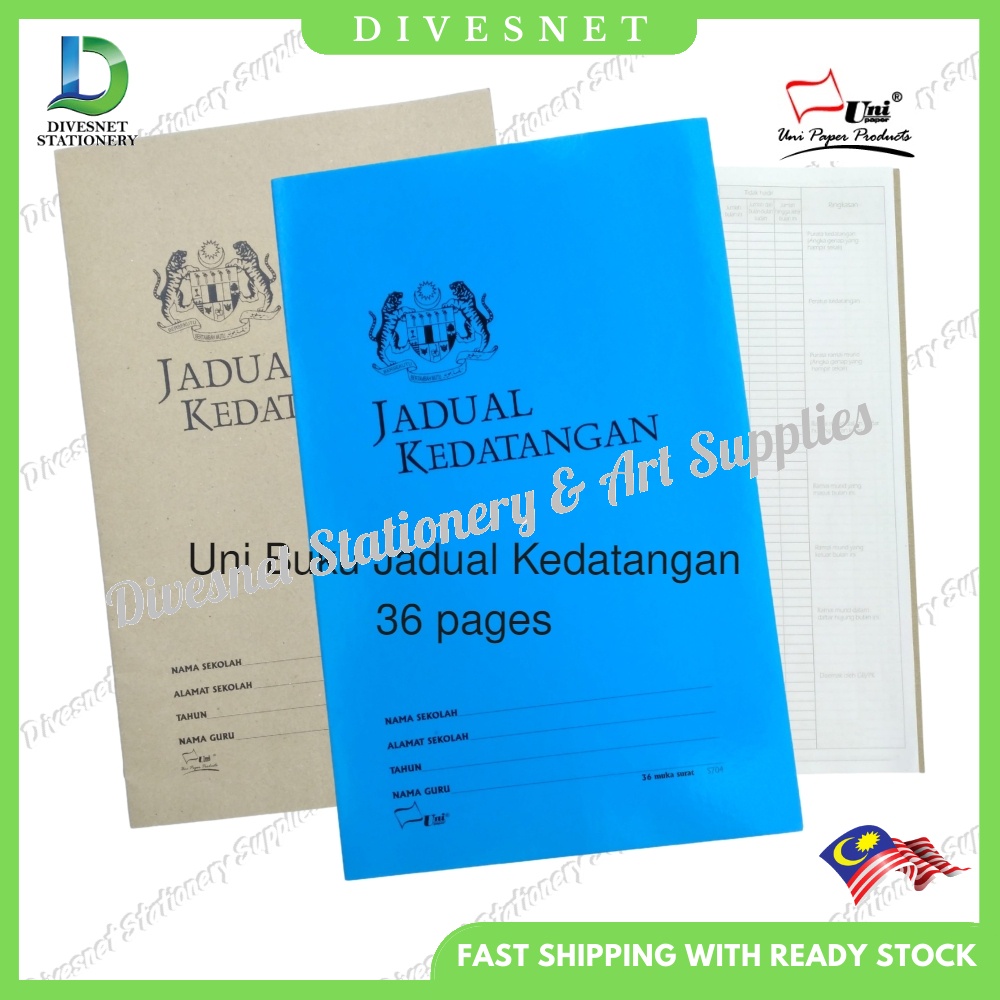 Uni Buku Jadual Kedatangan 36p S704 K Kraft S704 Blue Attendance