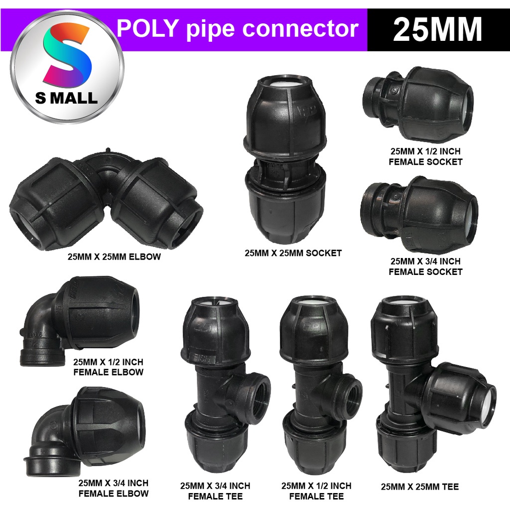 S MALL 25mm POLY PIPE FITTING HDPE FITTINGS Female Poly pipe Fitting ...