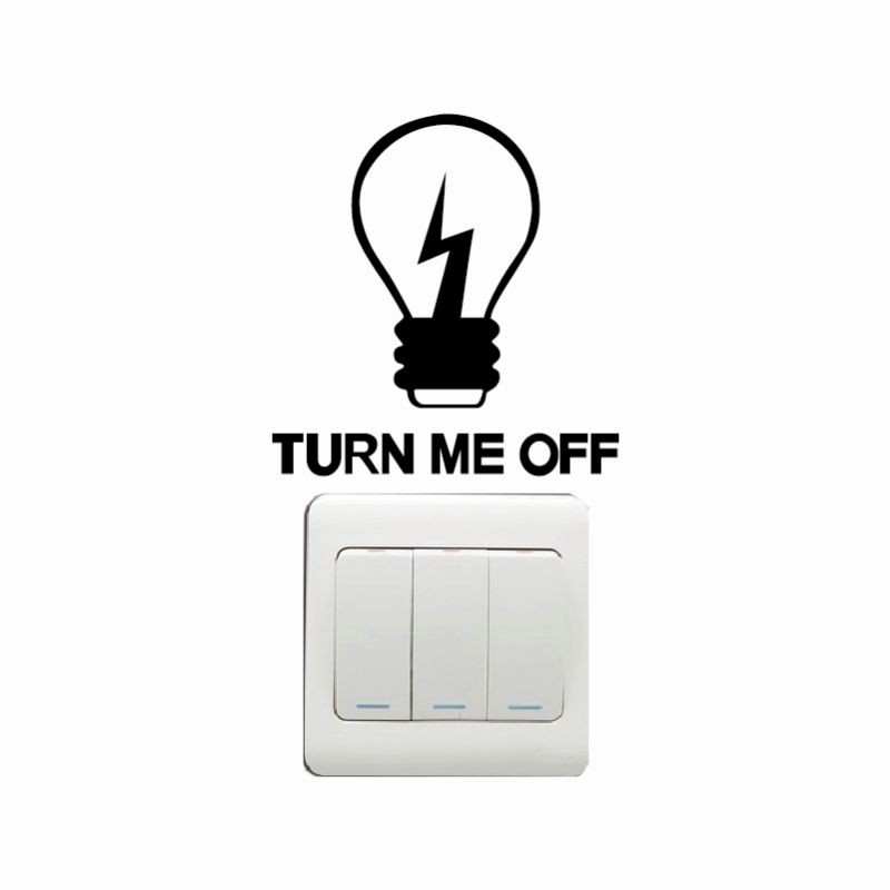 KG-282 Turn Me Off Light Switch Sticker Creative Cartoon Lamp Bulb ...