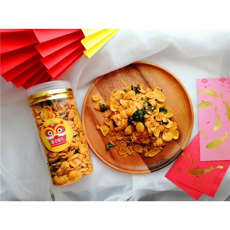 Golden Salted Egg cornflakes the best snack with movie evil snack
