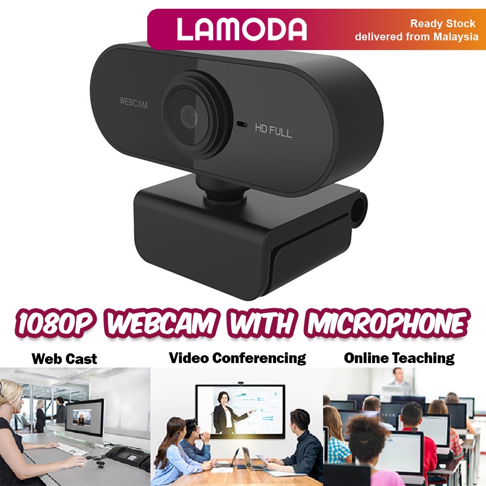 DERICAM Webcam 1080P Full HD, Caméra Web avec Microphone, USB Webcam