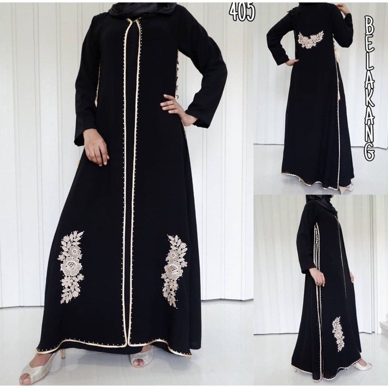HITAM Abaya Robe Maxi Dress Arabic Saudi Embroidery Zephy Turkish Umrah ...