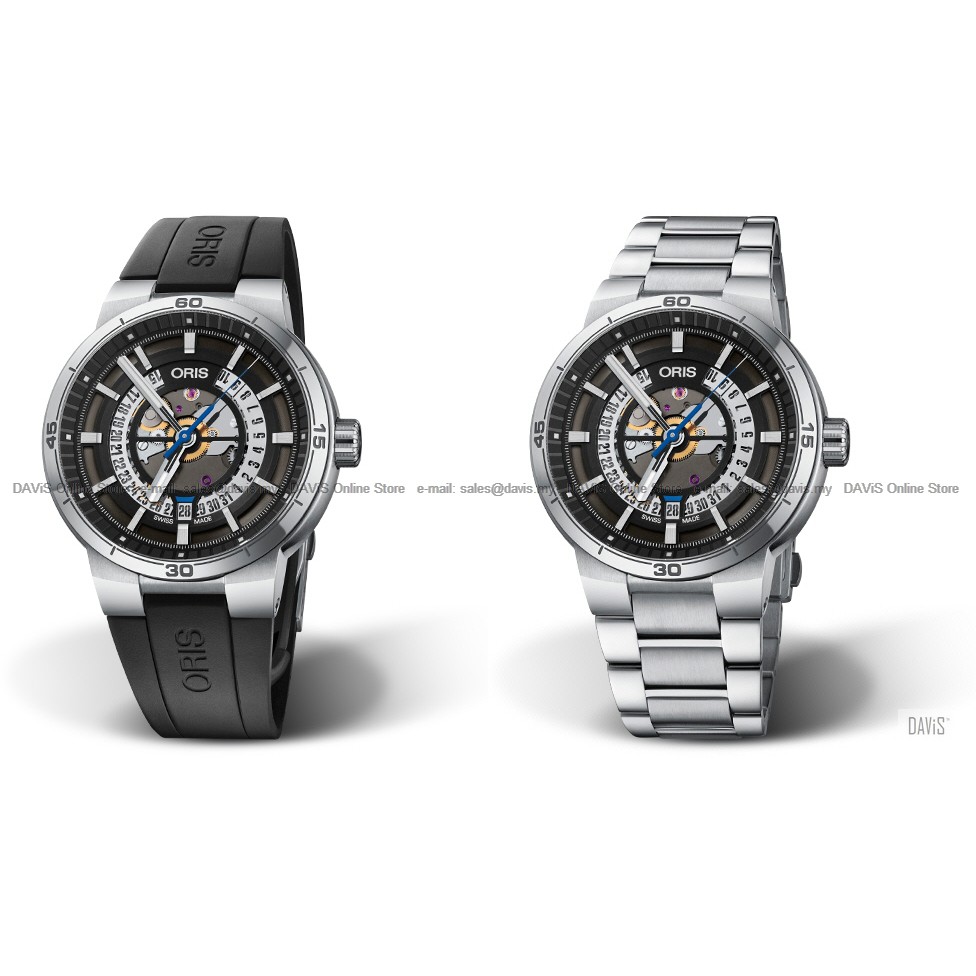 ORIS 0173377524124 0742406FC 0173377524124 0782408 Men s TT1 Engine Date Automatic Skeleton 3D Multi layered Original