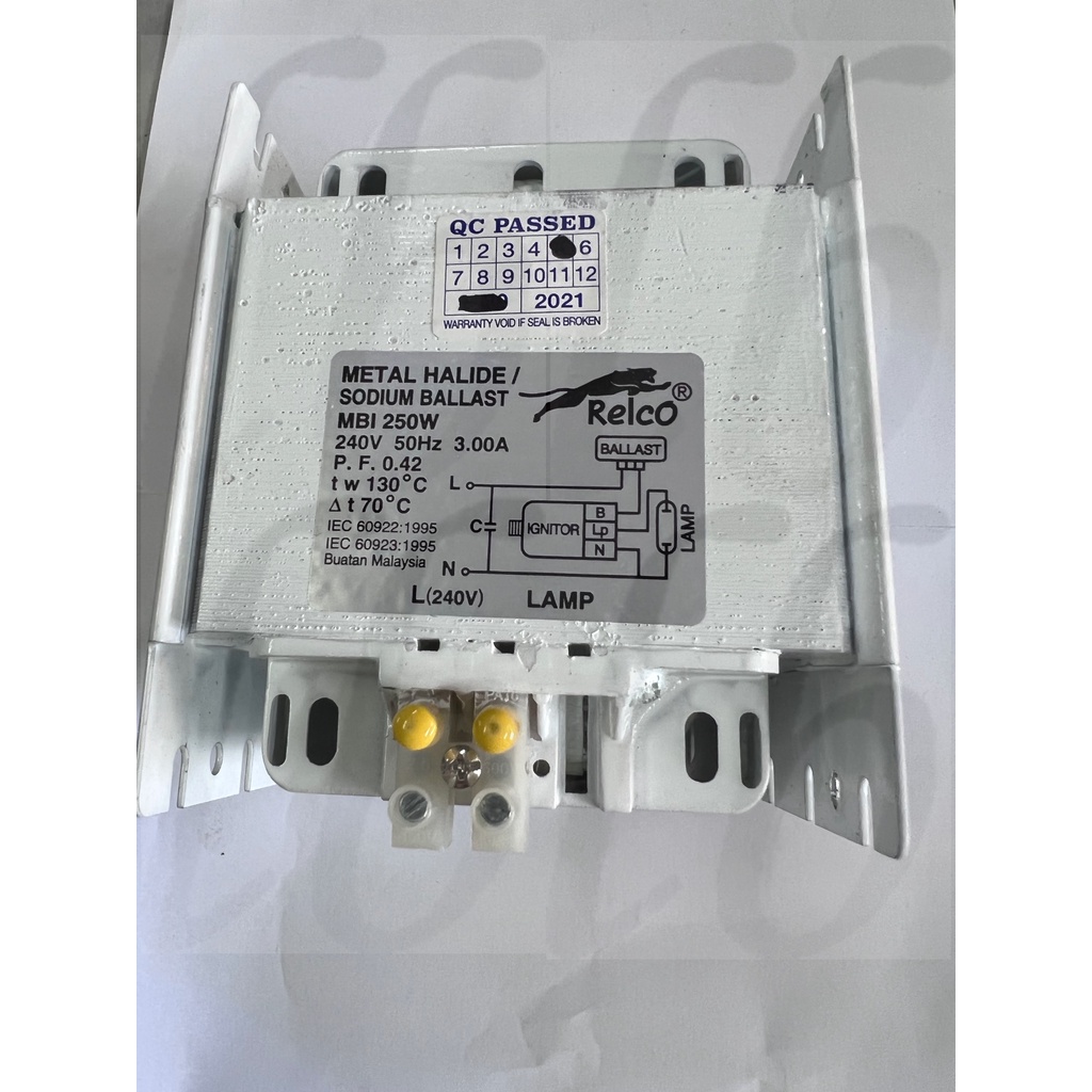RELCO 250W MH/SON CHOKE / RELCO 250W METAL HALIDE/SON BALLAST | Shopee ...