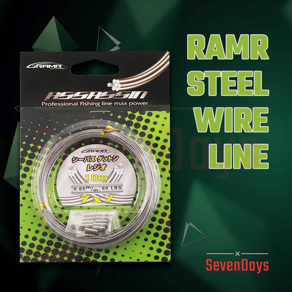 RAMR Steel Fishing Line 7x7 10m Coated Nylon Tali Pancing Wire