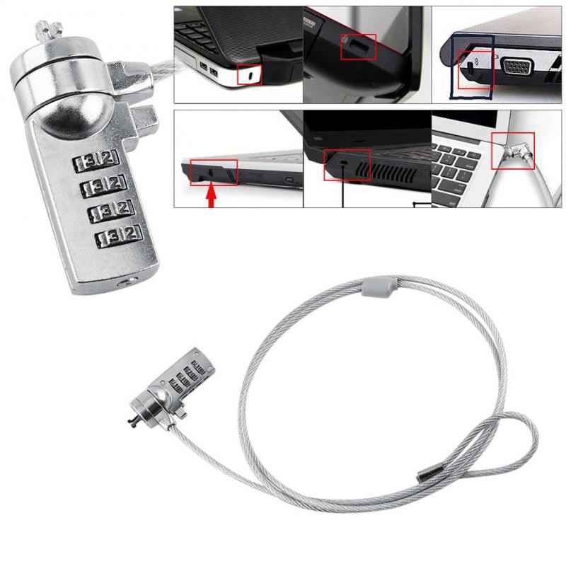 UNIVERSAL 4 DIGIT PASSWORD SECURITY CABLE CHAIN LOCK FOR LAPTOP ...