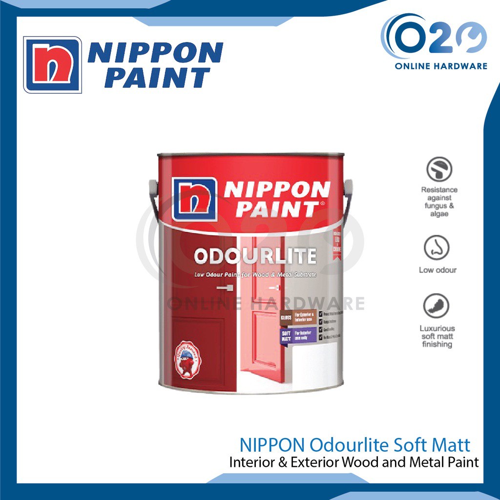 💥 1L Nippon paint odourlite soft matt wood paint matt finish matte ...