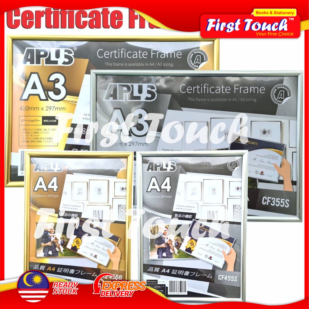 APLUS Certificate Frame Size A4 / A3 (Silver & Gold ) | Shopee Malaysia