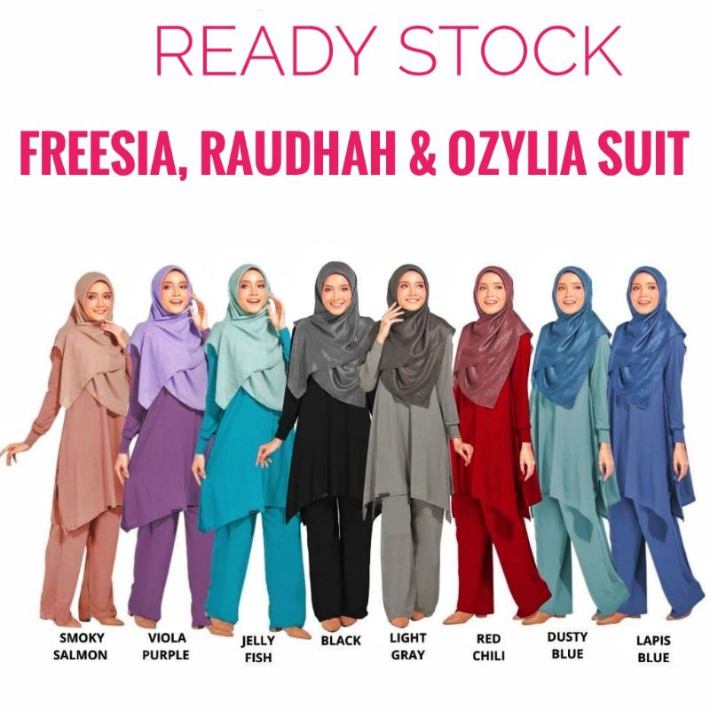 💥 FREESIA , RAUDHAH & OZYLIA SUIT SABELLA 💥 READY STOCK | Shopee Malaysia