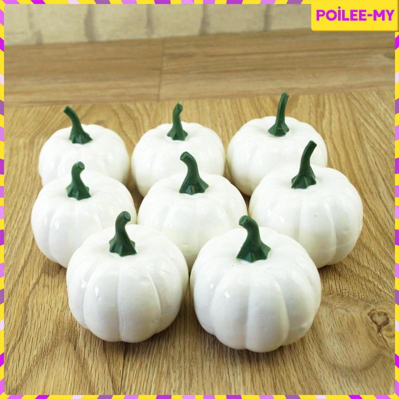 PoileeMY 8Pcs White Artificial Pumpkins Autumn DIY Crafts Fall   369ca5b13ee34da0e53043cef12c098b