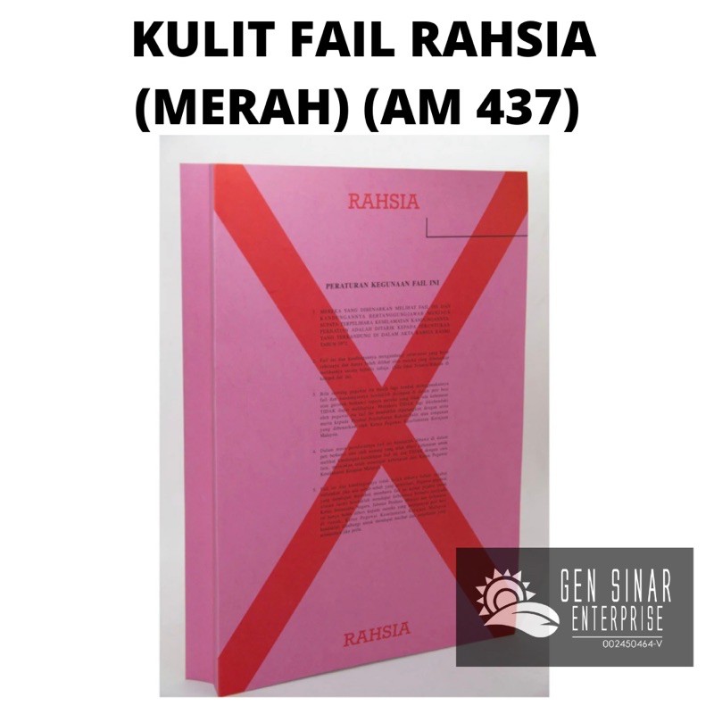 KULIT FAIL RAHSIA (MERAH) (AM 437) | Shopee Malaysia