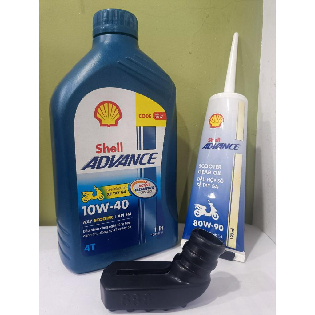 Km Combo (With Foot Cover As Gift) (1L) Shell Advance Ax7 Scooter 10w40 ...