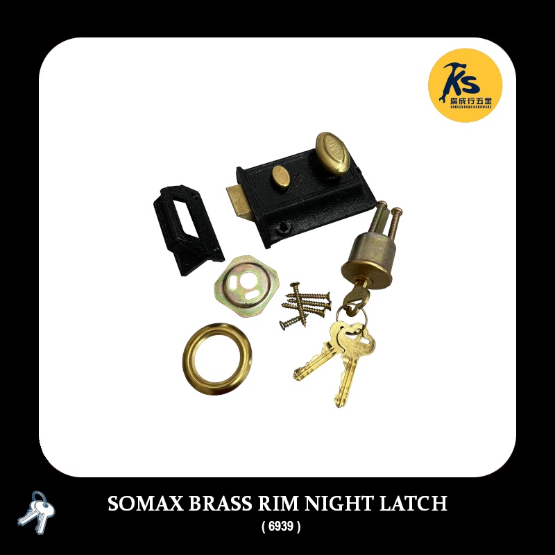 SOMAX Brass Rim Night Latch ( 6939 ) | Shopee Malaysia