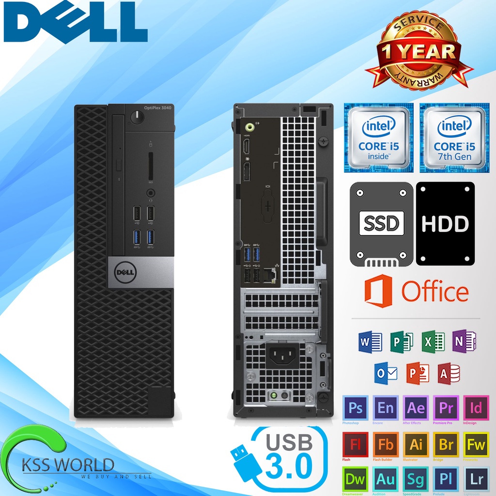 Desktop Dell 3040/3046/3050 - Intel Core i5 6thGen / 7thGen - 8Gb Ram  (optional) - 128GB SSD (Optional) - Window 10 Pro