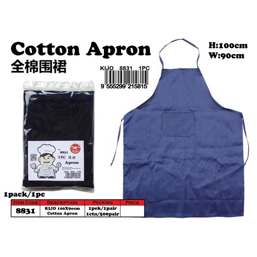 Blue - Jhiri Handloom Cotton Apron with Pocket 21