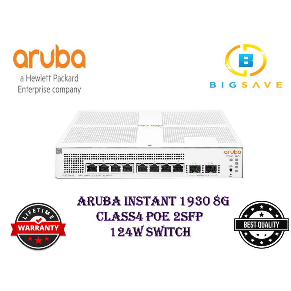 ARUBA INSTANT ON 1930 8G CLASS4 POE 2SFP 124W SWITCH ( JL681A ...