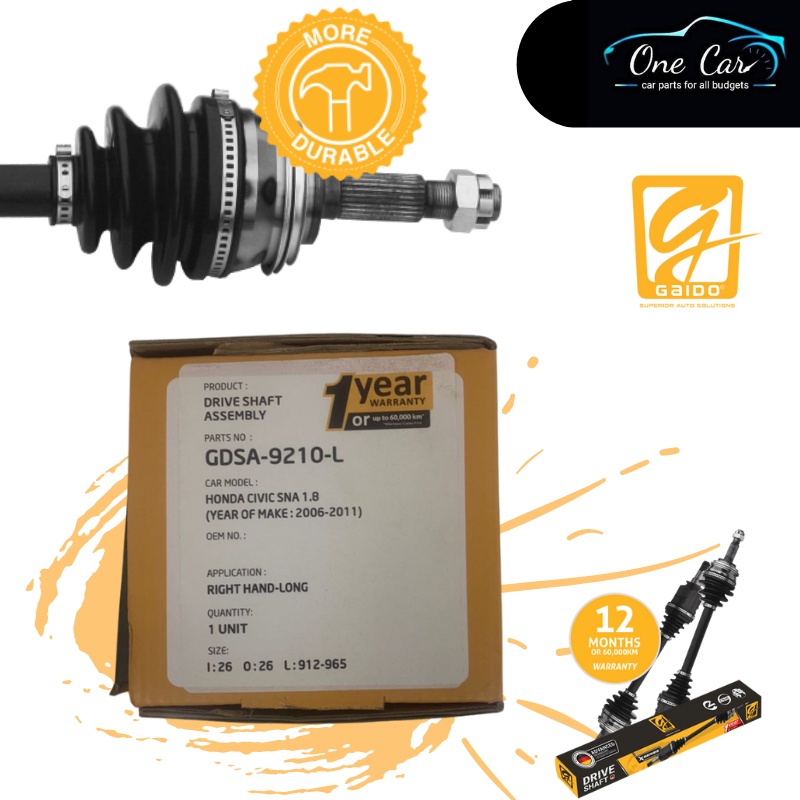 GAIDO Drive Shaft Honda Civic FD SNA 1.8 (Warranty 1Year or 60,000km