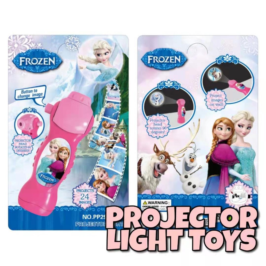 Kids Frozen Spiderman Hello Kitty Wall Torch Projector Toy Flaslight 