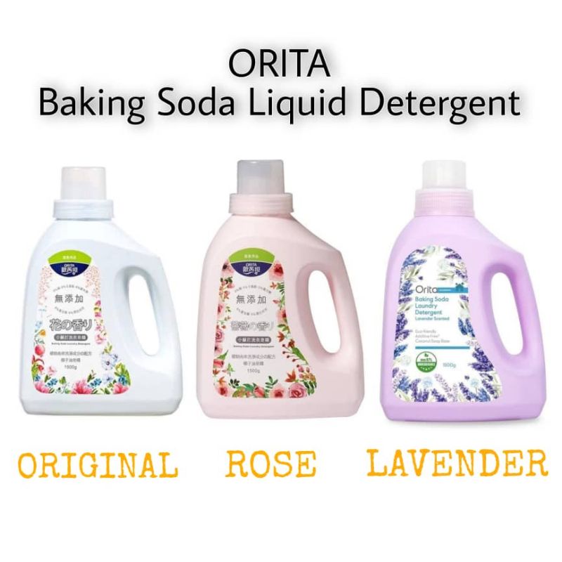 Orita Baking Soda Laundry Detergent 1500g Original/Rose/Lavender (Expiry Date April/May 2024
