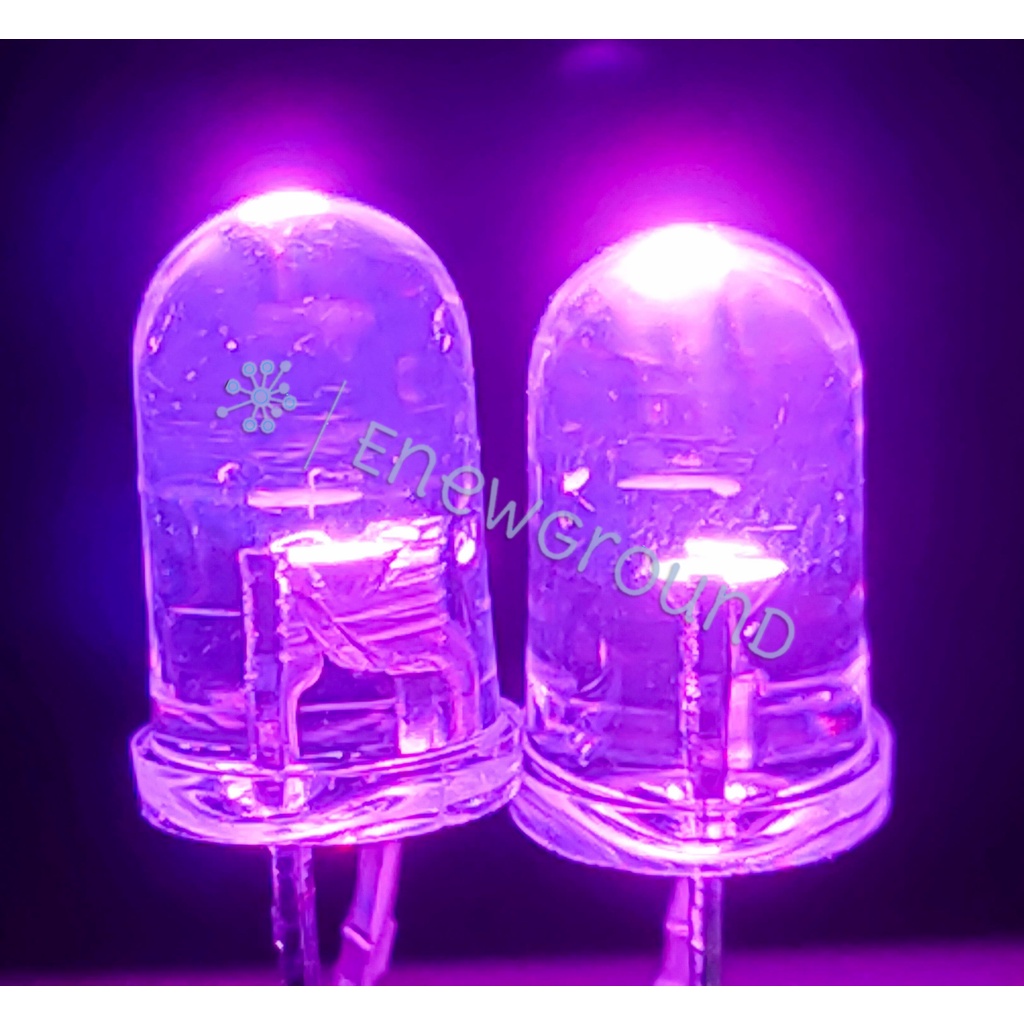 LED (super bright, 2 pin, 5 mm, short pin, 5 PCS/set, UV, white light