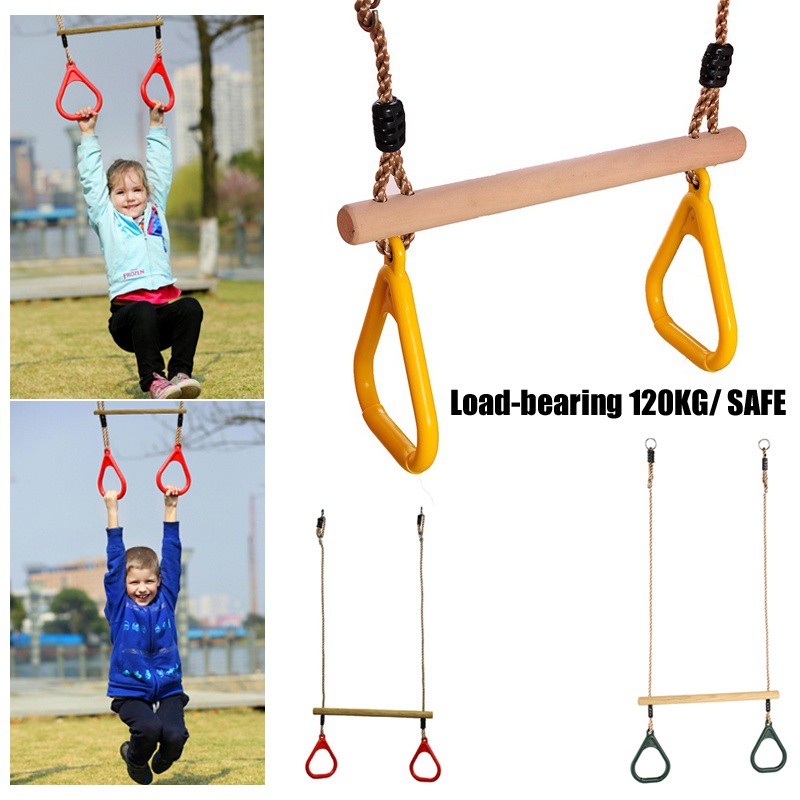 Outdoor Indoor Kids Flying Gym Rings Swing Toy Sports Equipment Trapeze ...