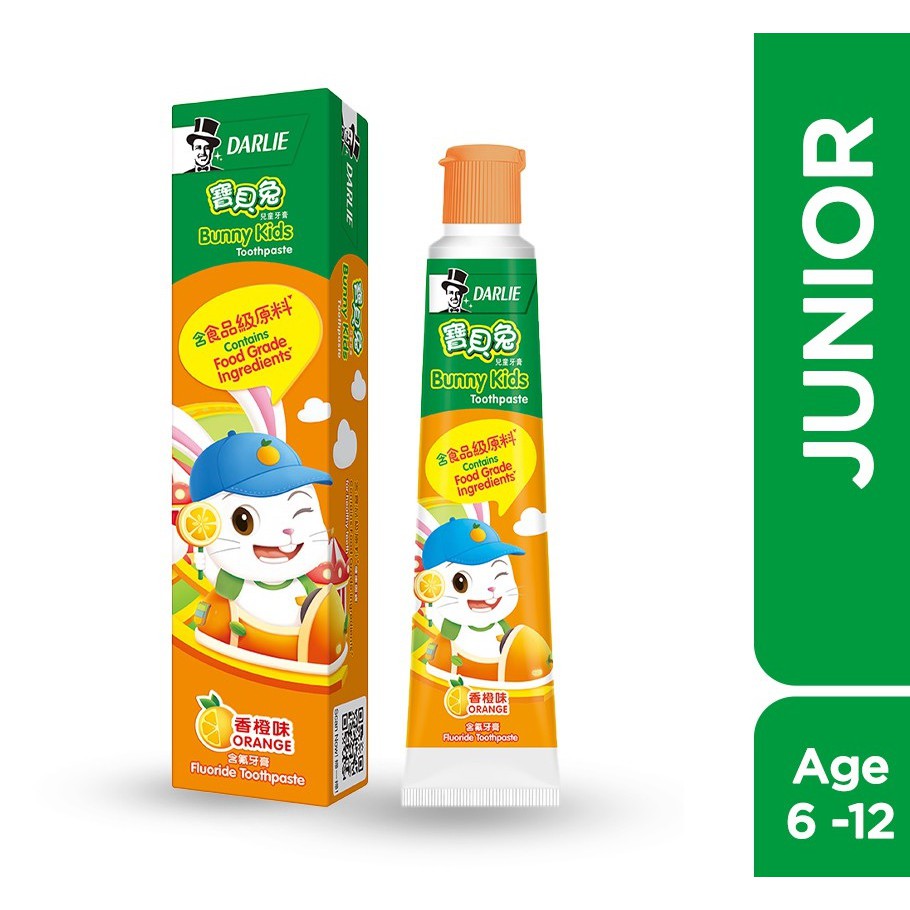 Darlie Bunny Kids - Strawberry/Orange Flavour Toothpaste (1 x 40g ...
