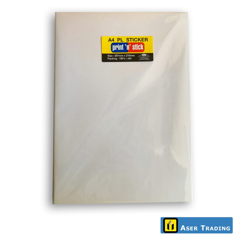 A4 PL STICKER (100pcs) / A4 SIMILI STICKER / GLOSSY STICKER / A4 PRINT ...