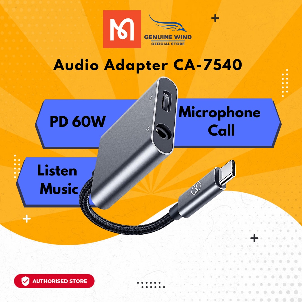 Original Audio Adapter TypeC To 3.5mm Mcdodo & Audio Cable Adapter CA