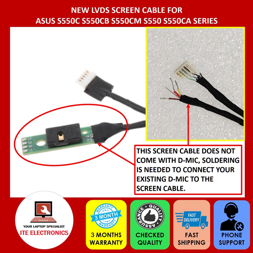 ASUS S550C S550CB S550CM S550 S550CA SERIES LVDS TOUCH ASUS S550C S550CB S550CM S550 S550CA SERIES LVDS TOUCH