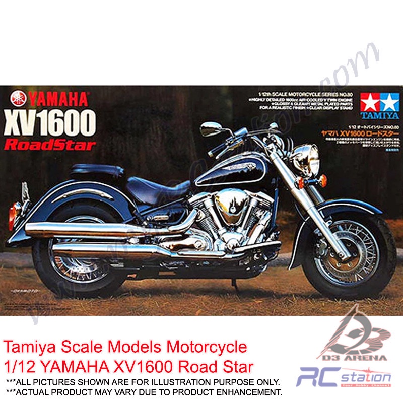 Tamiya Scale Models Motorcycle #14080 - 1/12 YAMAHA XV1600 Road Star ...