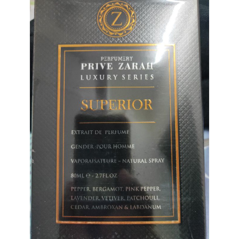 SUPERIOR Prive Zarah luxury series by Paris Corner Perfumes