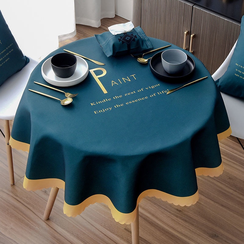 Nordic Style Round Tablecloth High-quality Light Luxury Disposable ...