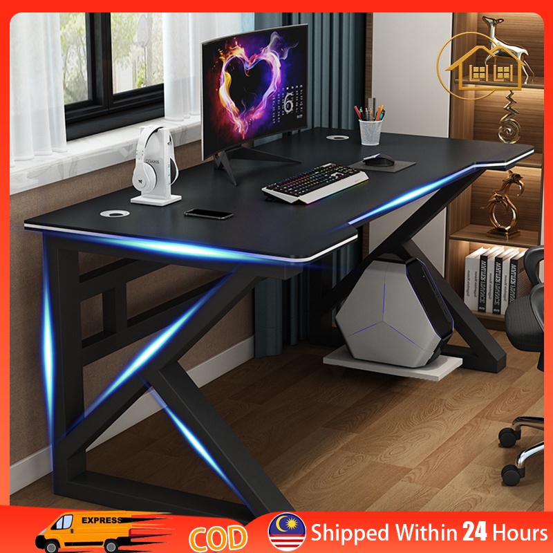 LI|160CM Gaming Table meja belajar Computer Table Office desk Carbon ...