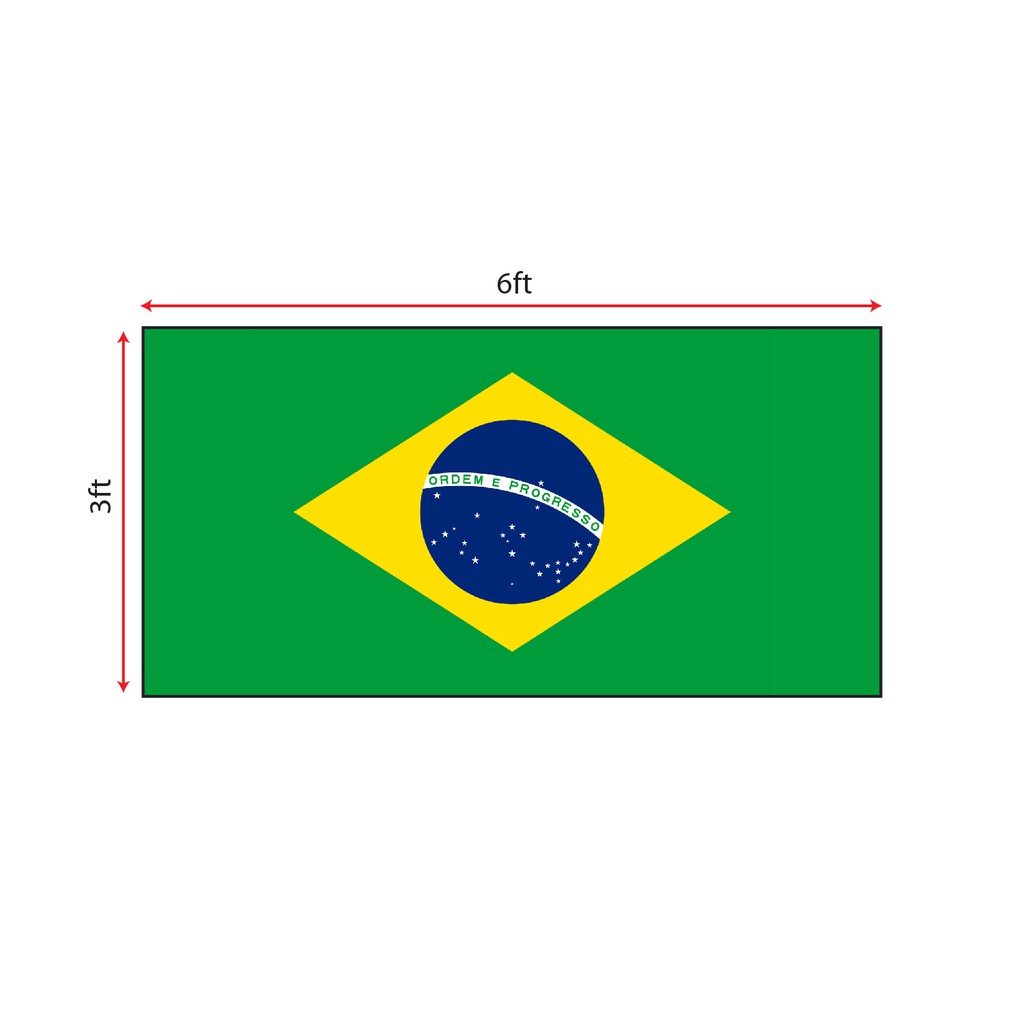 Brazil Flag 3x6ft, Bendera Brazil 3x6ft, Polyester | Shopee Malaysia