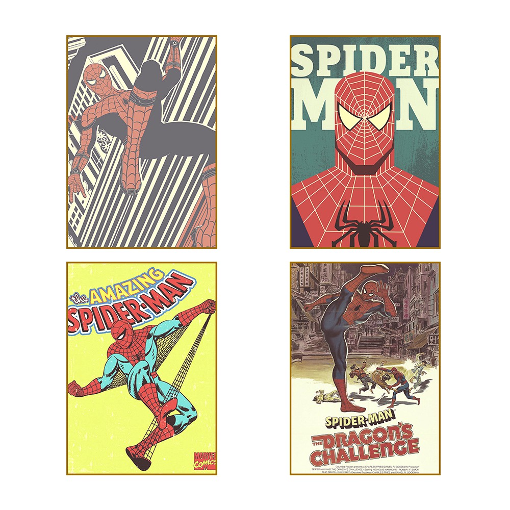 Spiderman Poster Retro Vintage Poster Kraft Paper Painting Wall Art for ...